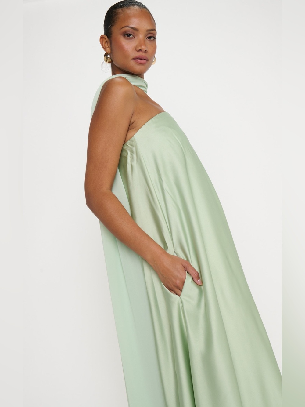 Show Me Your Mumu Tinsley Maxi Dress size medium M tube pistachio green nwot - Picture 2 of 5